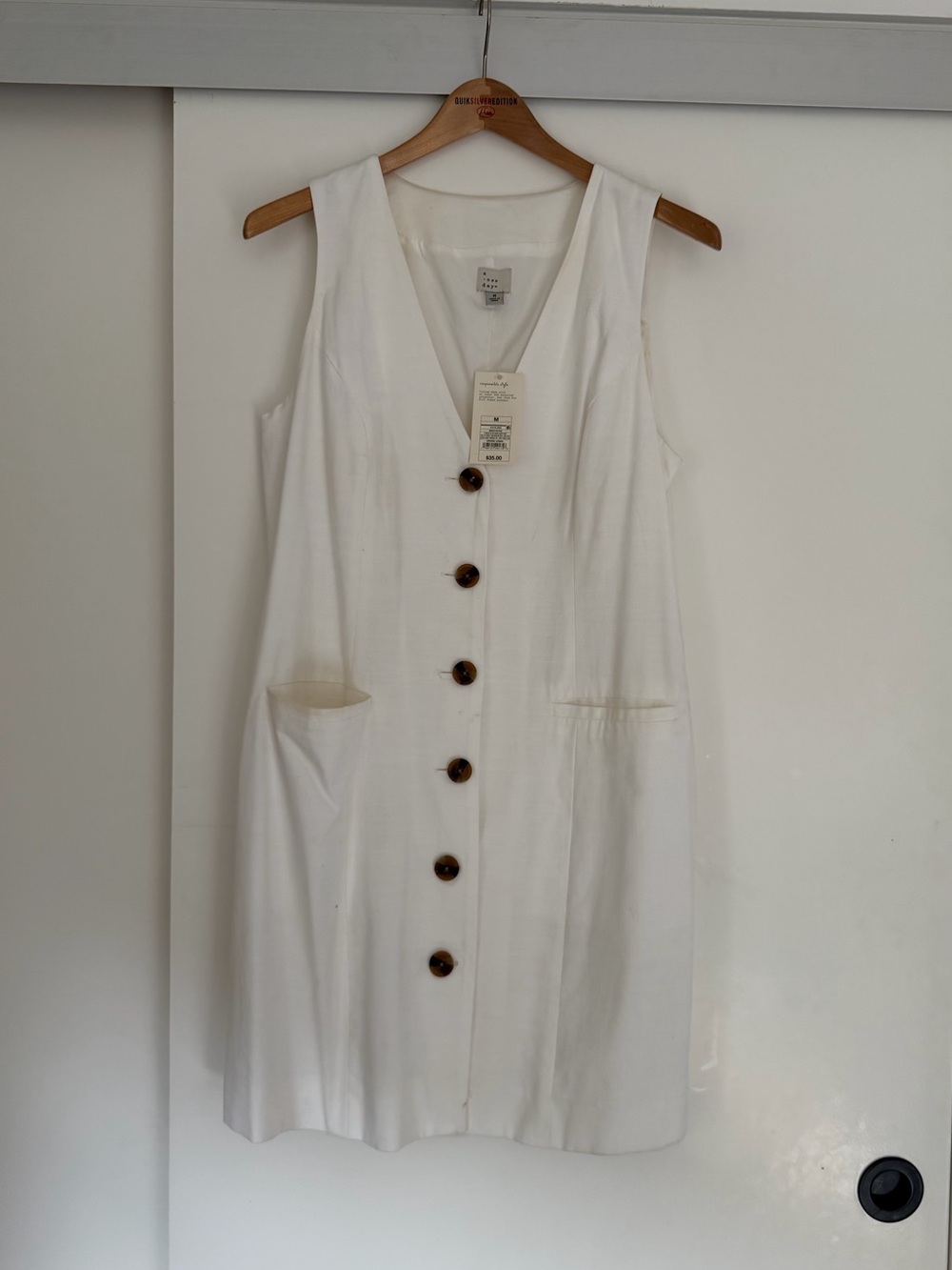 a new day White Sleeveless Button-Front Mini Dress